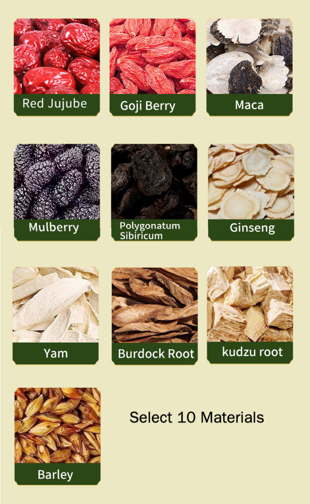 The 10 natural ingredients in Ginseng Ten-Treasure Tea